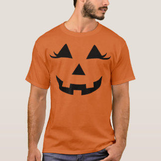 Halloween Smiling Pumpkin JackoLantern Eyelash F T Shirt