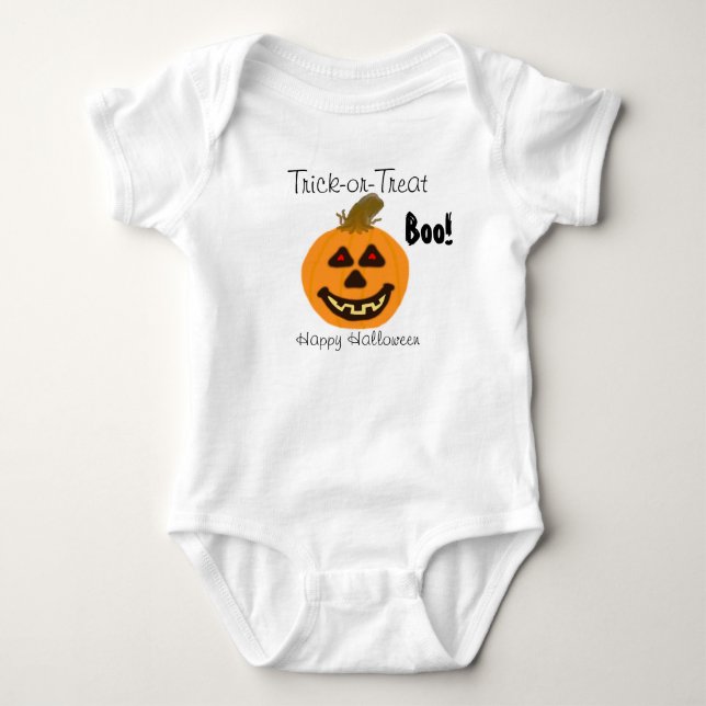 Halloween Smiling Pumpkin Trick eller Treat Boo T-shirt (Framsida)