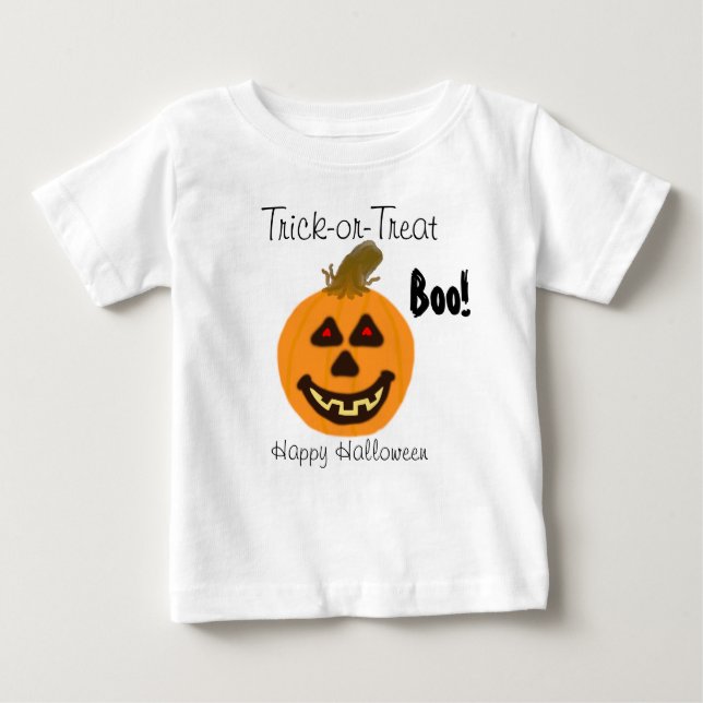 Halloween Smiling Pumpkin Trick eller Treat Boo Tee (Framsida)
