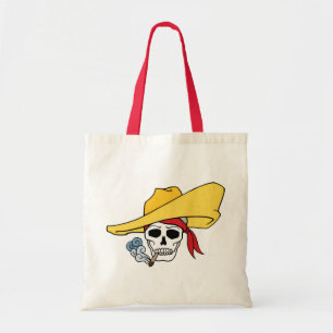 Halloween Smoking Skull med Bandana Tecknad Tygkasse