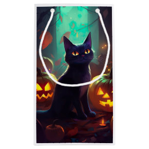 Halloween Smokingkatt Med Pumpa Skräck