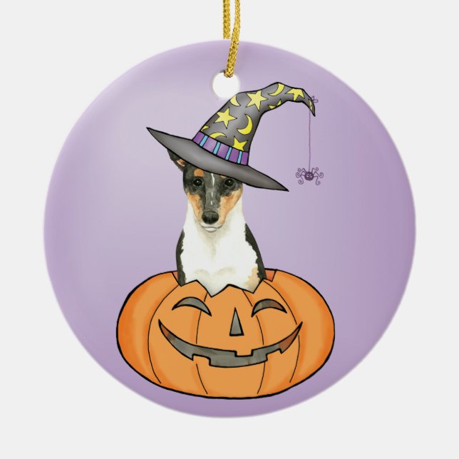 Halloween Smooth Collie Julgransprydnad Keramik (Framsidan)