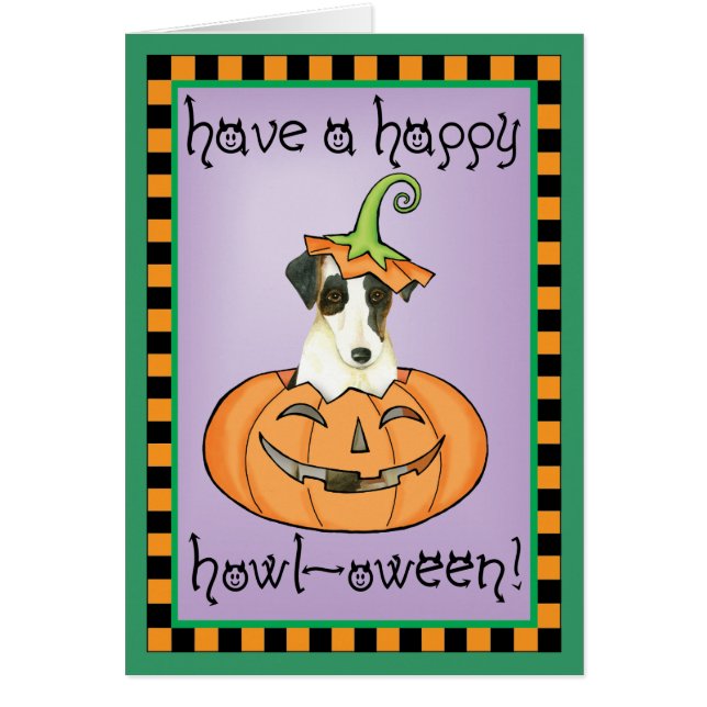 Halloween Smooth Fox Terrier Hälsningskort (Framsidan)