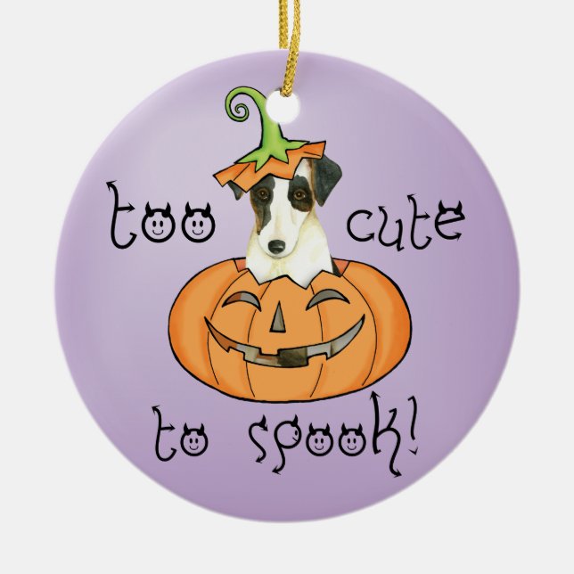 Halloween Smooth Fox Terrier Julgransprydnad Keramik (Framsidan)
