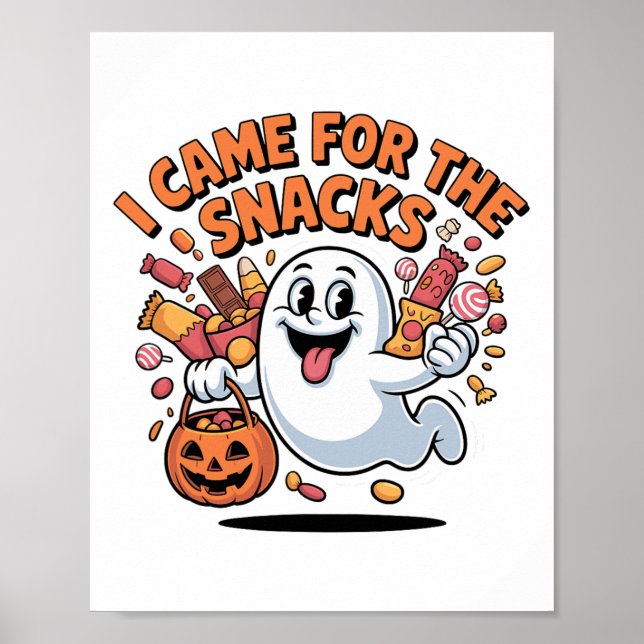Halloween Snacks Ghost Funny Trick-or-treat Candy Poster (Framsidan)