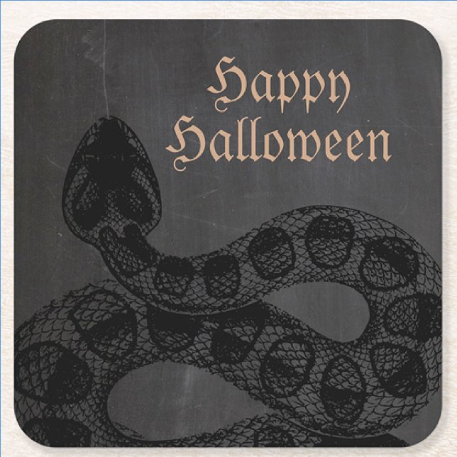Halloween Snake Underlägg Papper Kvadrat (Skapare uppladdad)