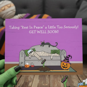 Halloween Snart Frisk Rolig Återhämtande Mumie Kort