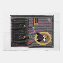 Halloween Snö Vit häxhandduk och kökshandduk