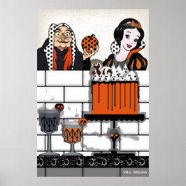 Halloween Snö White-gift och kaka poster