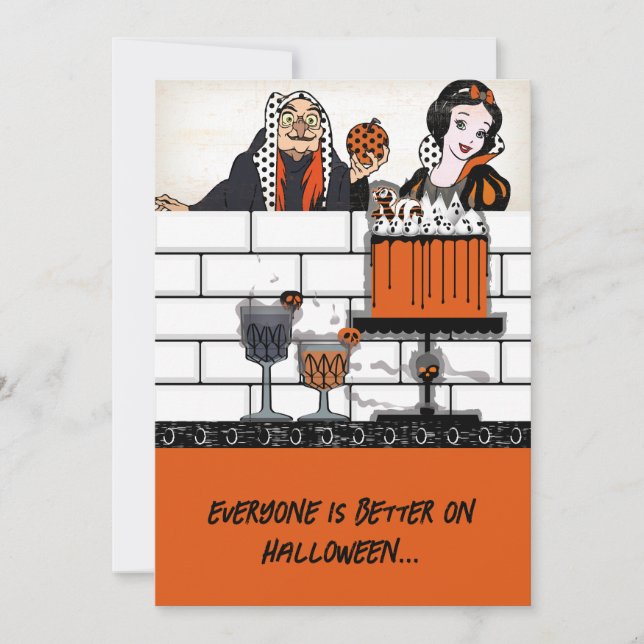 Halloween Snö White-giftäpple Inbjudningar (Framsida)