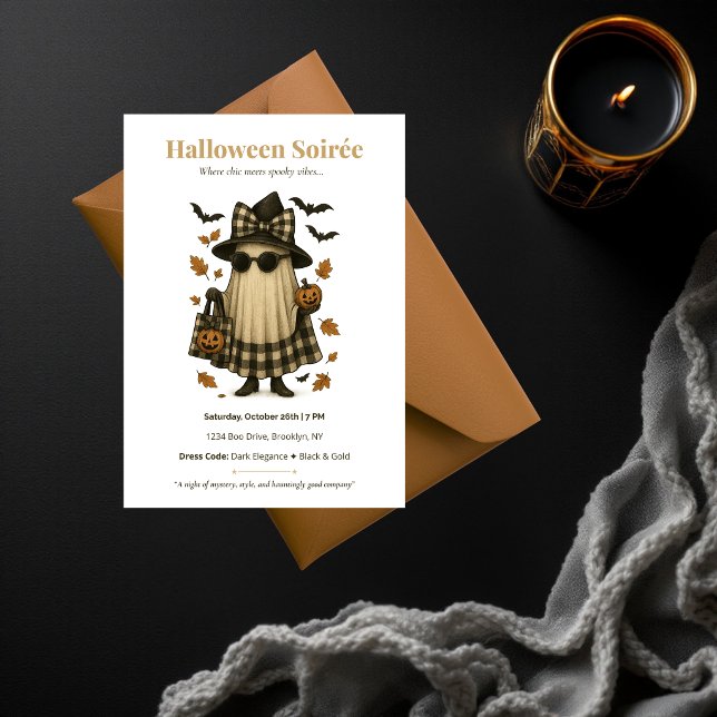 Halloween Soaré Mörk Elegans Inbjudan | Skräckinja (Skapare uppladdad)