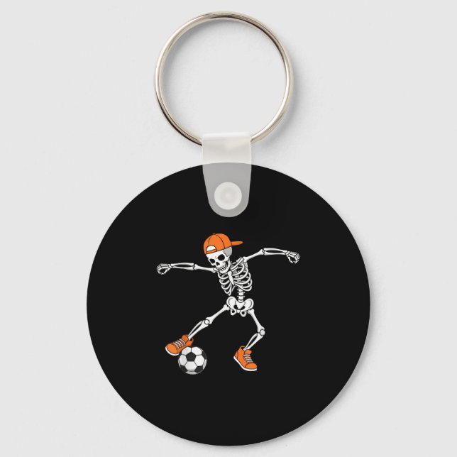 Halloween Soccer Skeleton Football Trick Or Treat  Nyckelring (Framsida)