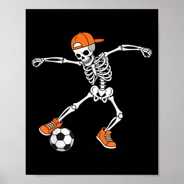 Halloween Soccer Skeleton Football Trick Or Treat  Poster (Framsidan)