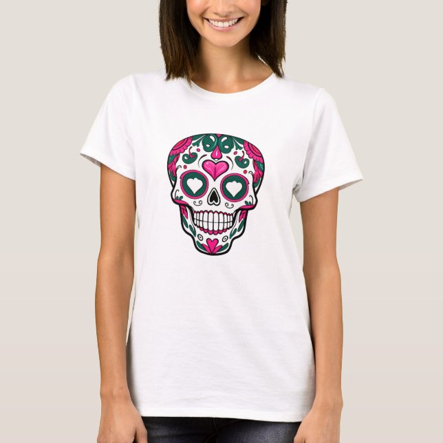 Halloween-SOCGAR SKULL lätt kostym Mexiko Dag Dead T Shirt (Framsida)