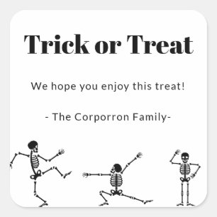 Halloween Social Avstånd Candy Stickers Fyrkantigt Klistermärke