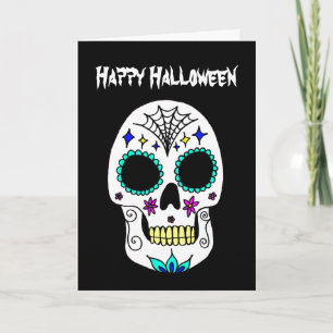 Halloween Socker Skalle Hälsning Kort