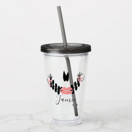 Halloween Socker Skalle Halv Skrift Monogrammerad  Take Away Mugg