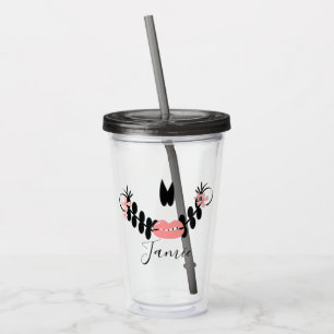 Halloween Socker Skalle Halv Skrift Monogrammerad Take Away Mugg