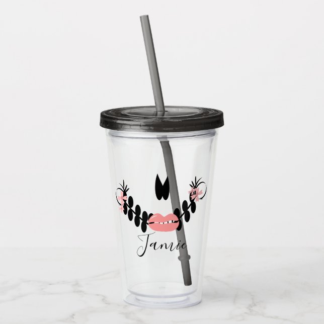 Halloween Socker Skalle Halv Skrift Monogrammerad  Take Away Mugg (Vänster)