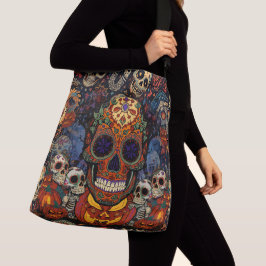 Halloween,Socker Skalle Pumpa Fiesta, Calavera Axelväska