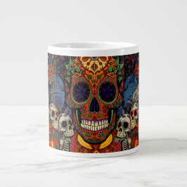 Halloween, Socker Skalle Pumpa Fiesta, Calavera Jumbo Mugg