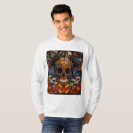 Halloween, Socker Skalle Pumpa Fiesta, Calavera T Shirt