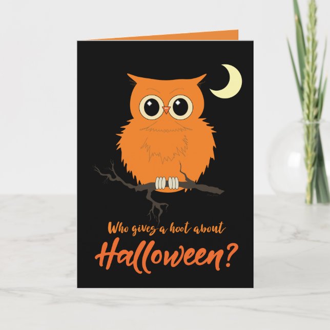 Halloween som ge a Hoot Uggla Humor Kort (Framsida)