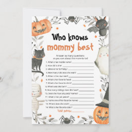 Halloween som känner Mamma Best Baby Shower-spel Inbjudningar