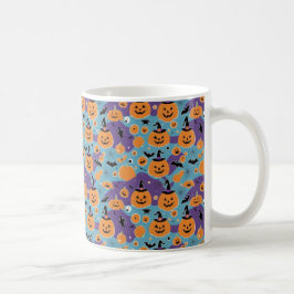 Halloween som upprepar mönster med pumpor kaffemugg