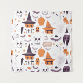 Halloween Sömlös Mönster Tapestry Spooky & Roligt