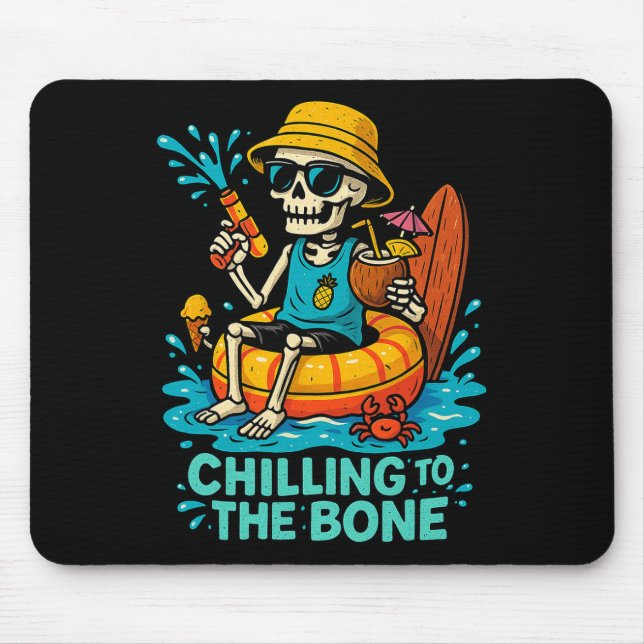 Halloween sommarkylning till Bone Skeleton Flo Musmatta (Framsidan)
