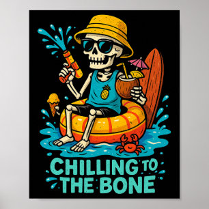 Halloween sommarkylning till Bone Skeleton Flo Poster