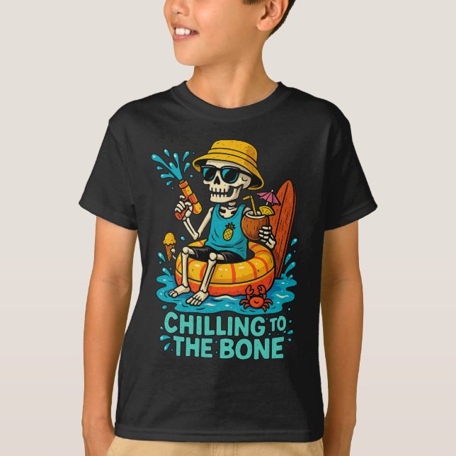 Halloween sommarkylning till Bone Skeleton Flo T Shirt (Framsida)