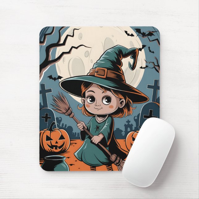 Halloween - sorcière à balai musmatta (Med mus)