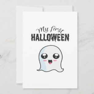 Halloween Söt Boo Nyfödd Babyflicka Första Hallowe Julkort