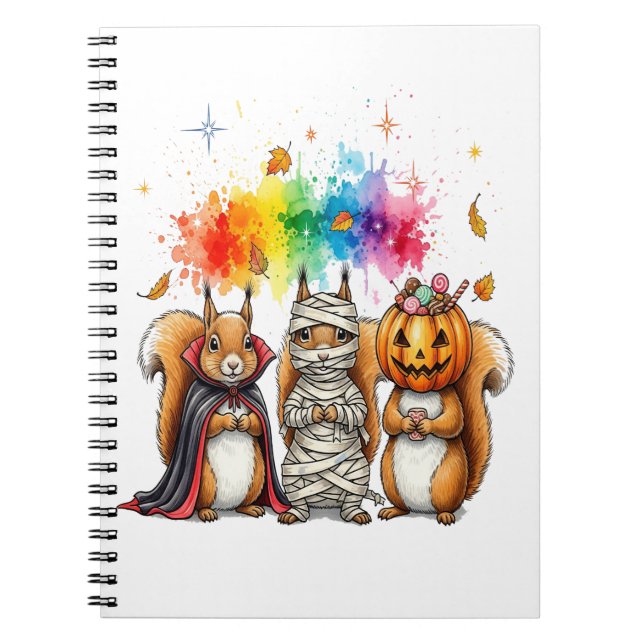 Halloween Söt Ekorre Dräkt Anteckningsbok (Framsidan)