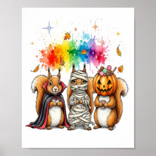 Halloween Söt Ekorre Dräkt Poster