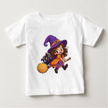 Halloween Söt Flygande Häxd design för Baby Jersey