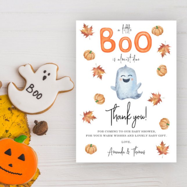 Halloween Söt Ghost tack baby shower  Kort (Skapare uppladdad)