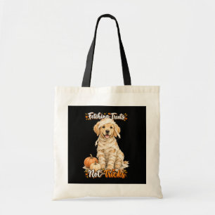 Halloween Söt Golden Retriever Mummy-trick Svart Tygkasse
