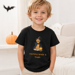 Halloween Söt Golden Retriever Trollkarl Spells T Shirt
