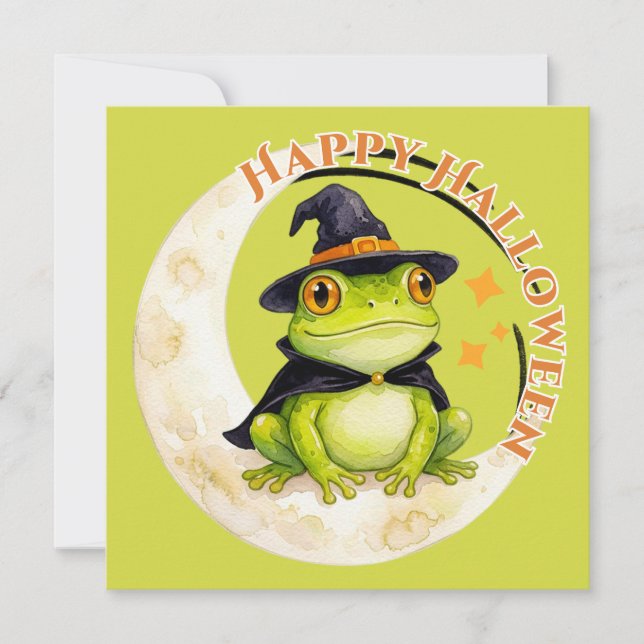 Halloween Söt Groda Padda Häxa (Framsida)