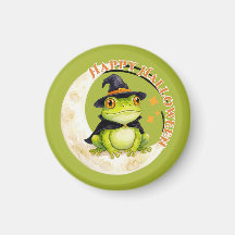 Halloween Söt Groda Padda Häxa Grön