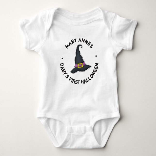 Halloween Söt Häxhatt Rolig Typografi T Shirt (Framsida)
