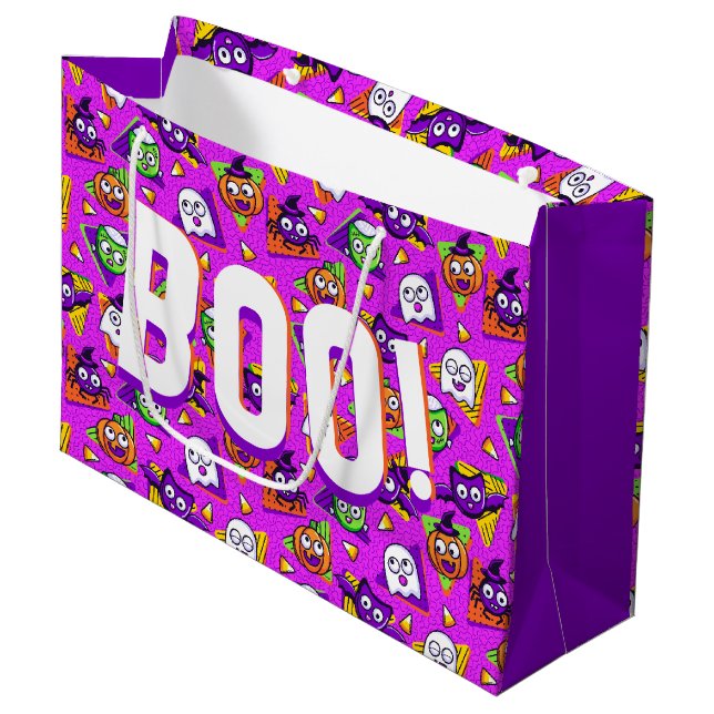 Halloween Söt Karaktär BOO Presentpåse (Framsidan Vinklad)