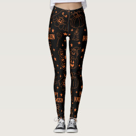 Halloween Söt Kawaii Kontur Leggings