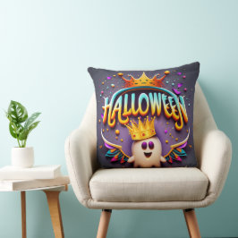 Halloween söt kung spöke dekorativ kudde