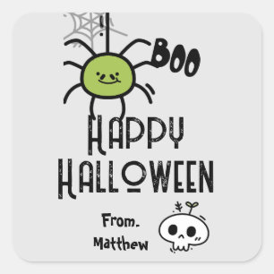 Halloween, söt modernt parti föredrar Sticker Fyrkantigt Klistermärke