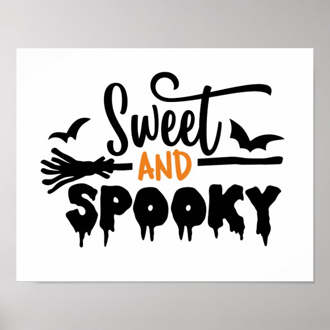 Halloween-söt och talokygrafisk text poster (Framsidan)