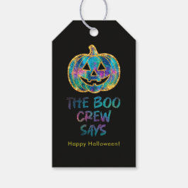 Halloween Söt Pumpa Falskt Glitter Presentetikett